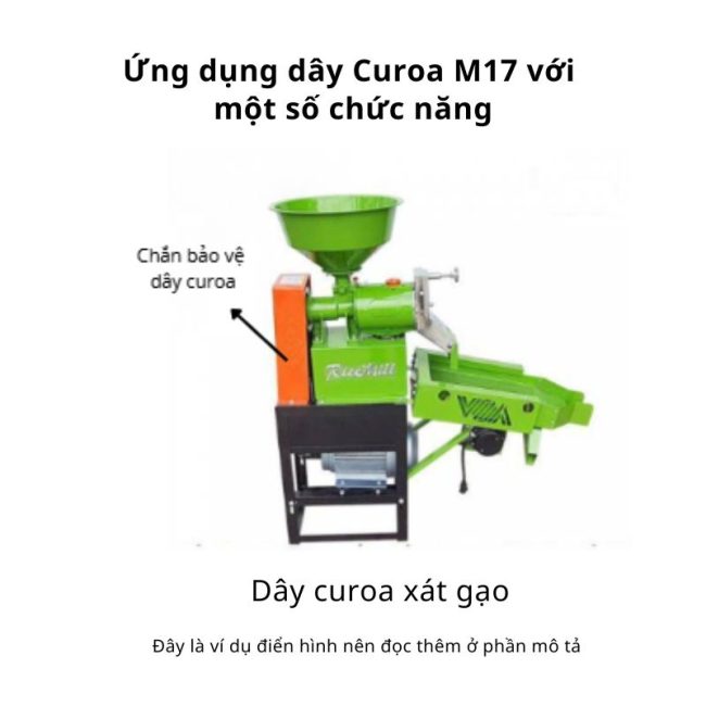 Ứng dụng dây curoa M17 và máy xát gạo