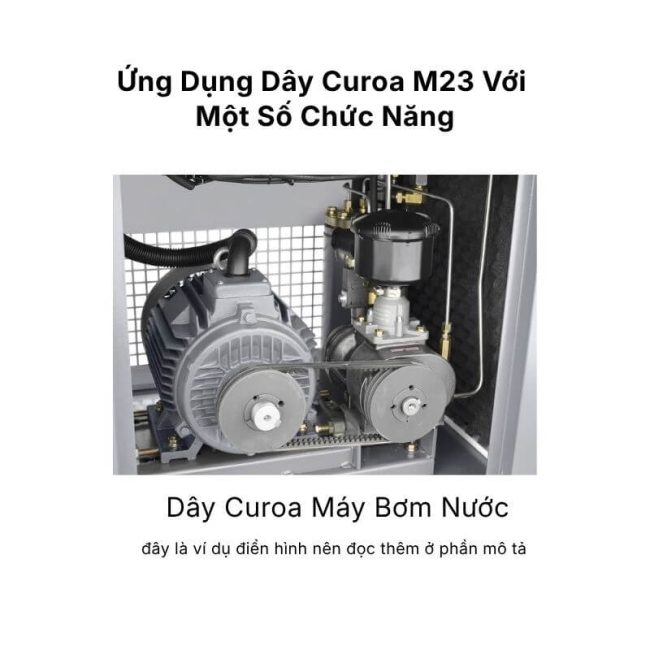 Ứng dụng dây curoa M23 vào máy bơm nước